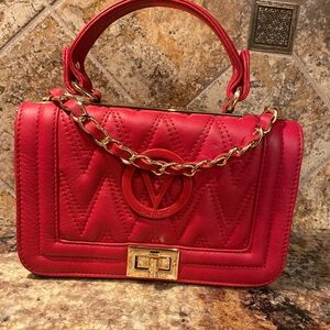 Valentino Red Quilted Leather Handbag